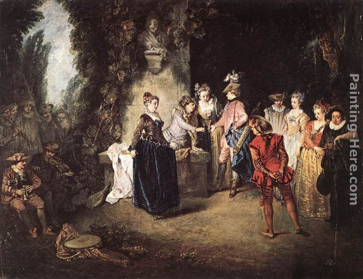 The French Comedy painting - Jean-Antoine Watteau The French Comedy art painting